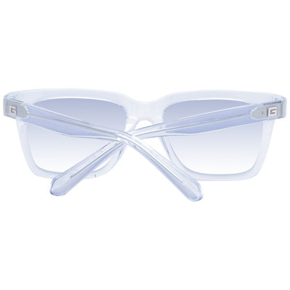 Guess Unisex Transparent Sunglasses – Rectangular Blue Gradient Lenses, 53mm