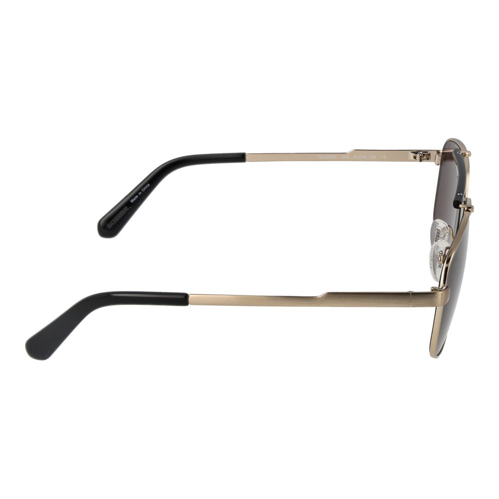 Guess Men’s Sunglasses – Gold Aviator Frame with Brown Lenses, 61mm