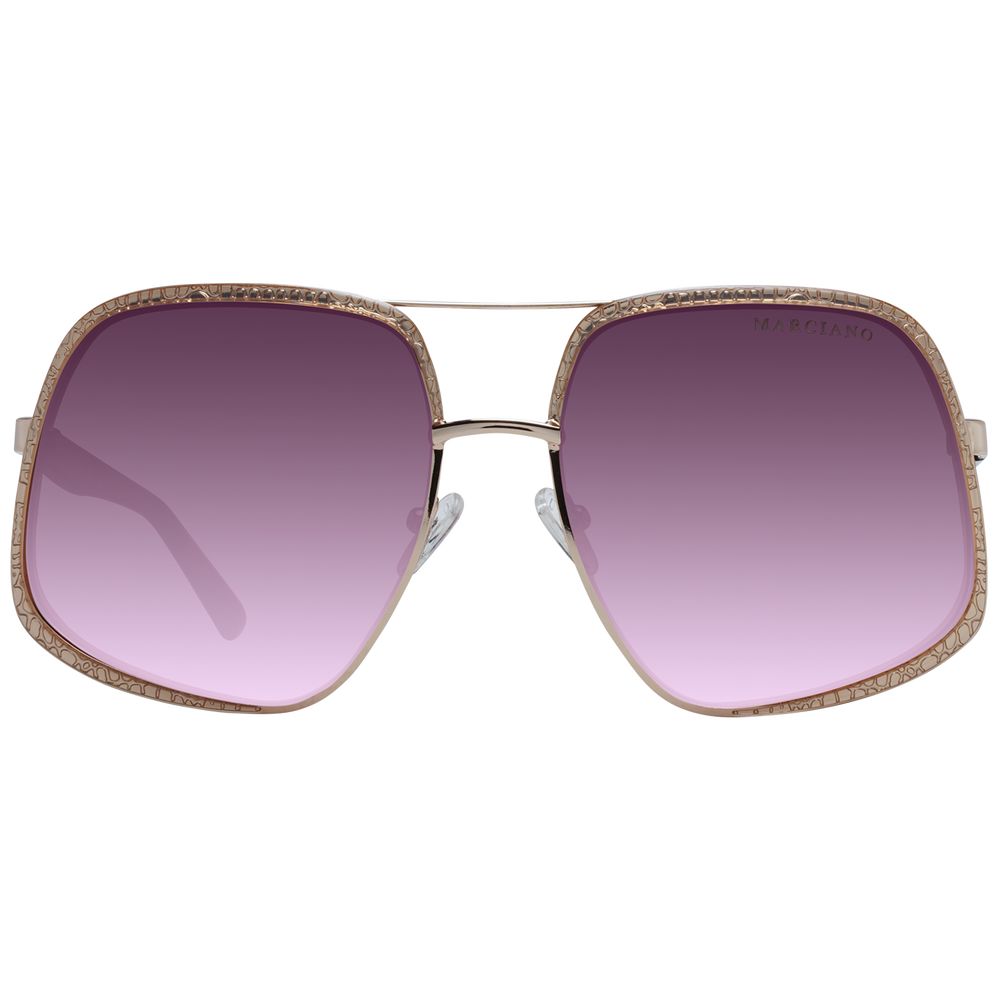 Marciano by Guess Women’s Gold Square Sunglasses with Burgundy Gradient Lenses, 60mm