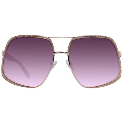 Marciano by Guess Women’s Gold Square Sunglasses with Burgundy Gradient Lenses, 60mm