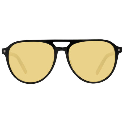 Ermenegildo Zegna Men’s Sunglasses – Black Full-Rim Frame, Yellow Lenses