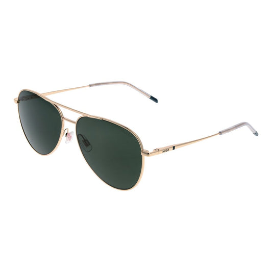Hugo Boss Gold Men’s Sunglasses – Gold Aviator Frame, Green Lenses