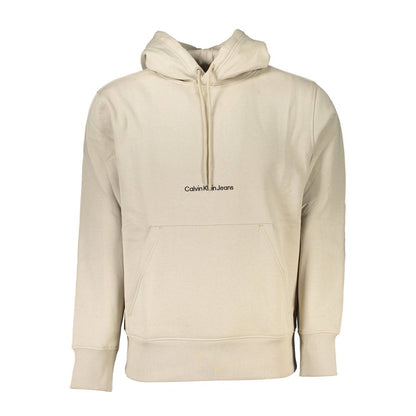 Calvin Klein Beige Cotton Hoodie Sweatshirt