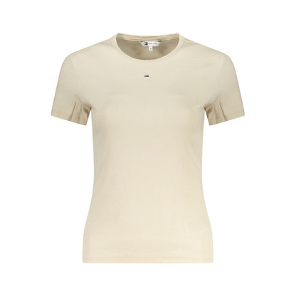Tommy Hilfiger Beige Cotton Short Sleeve T-Shirt