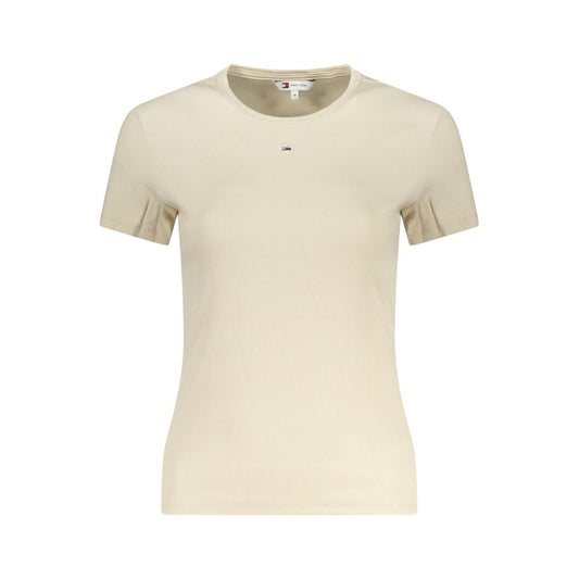 Tommy Hilfiger Beige Cotton Short Sleeve T-Shirt