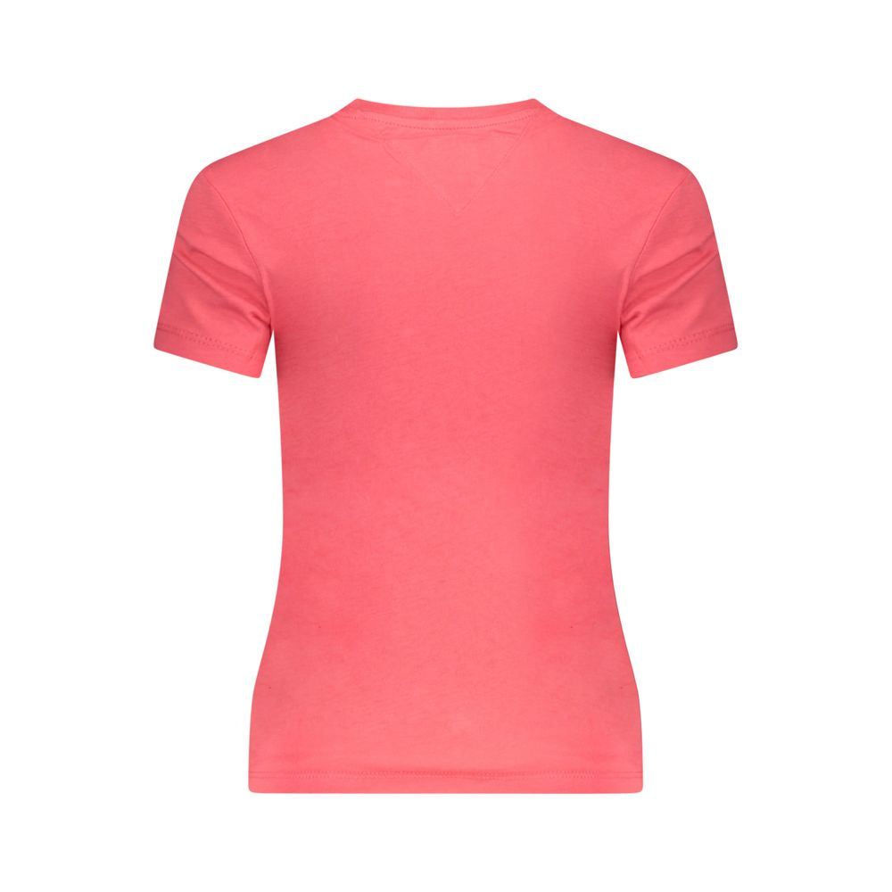 Tommy Hilfiger Pink Cotton Wide Neck T-Shirt