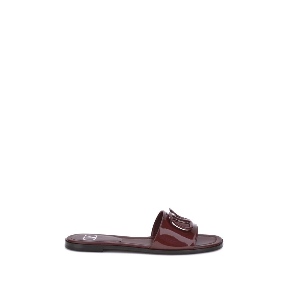 Valentino Garavani Patent Leather VLogo Slide Sandals