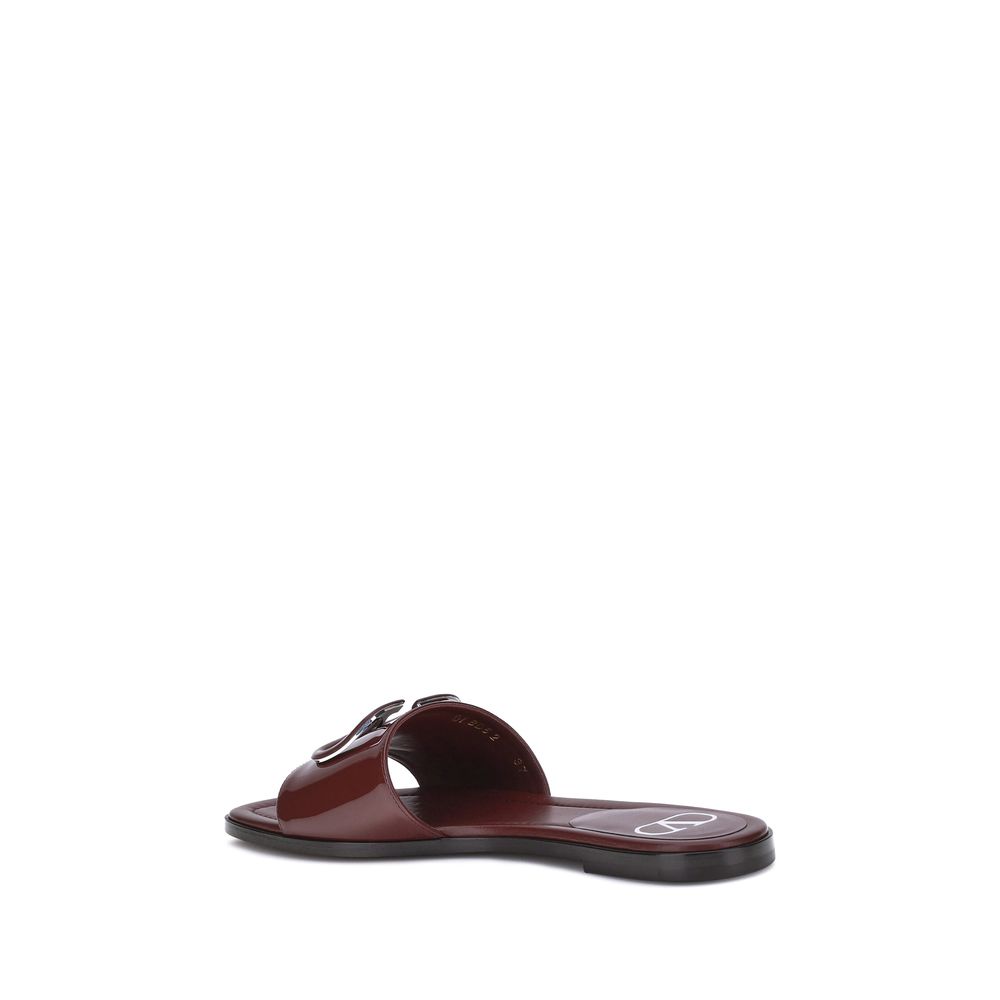 Valentino Garavani Patent Leather VLogo Slide Sandals