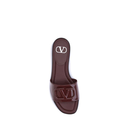 Valentino Garavani Patent Leather VLogo Slide Sandals