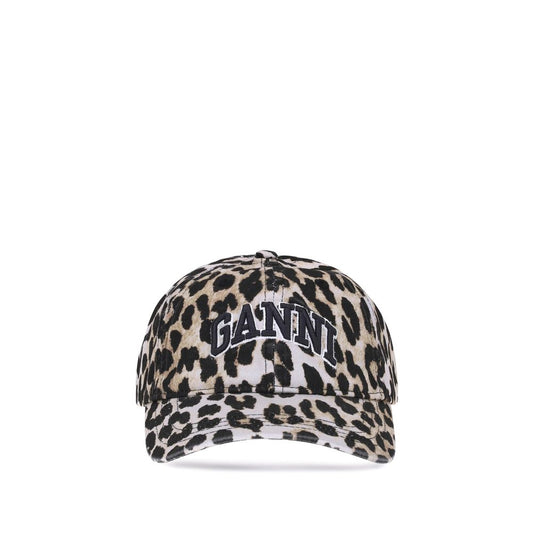 Ganni Multicolor Cotton Cap - Leopard Baseball Hat
