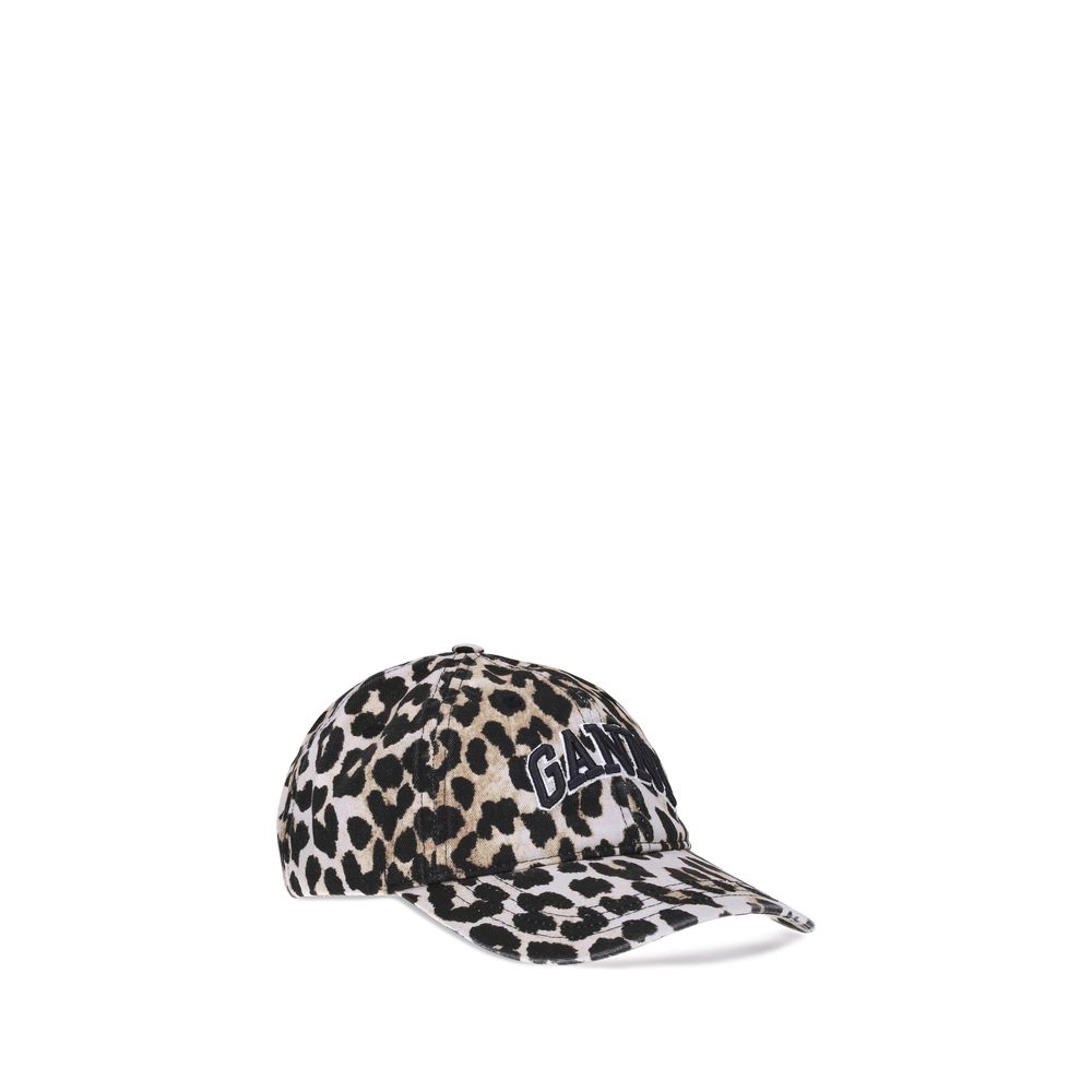 Ganni Multicolor Cotton Cap - Leopard Baseball Hat