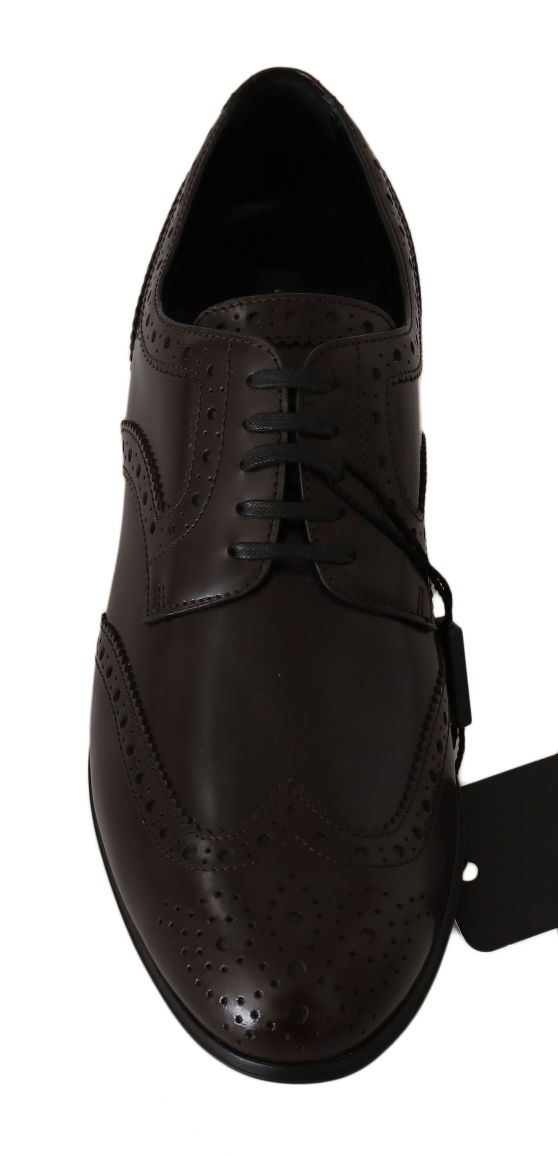  - Elegant Brown Leather Oxford Flats