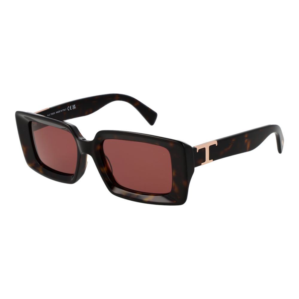 Tod's Women's Sunglasses – Brown Full-Rim Frame with Rose Lenses