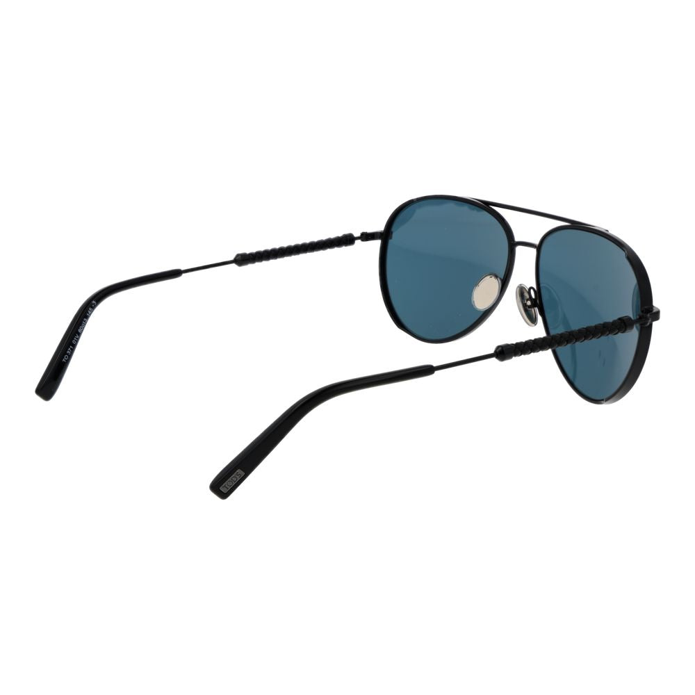 Tod's Men's Sunglasses – Black Full-Rim Frame with Blue Lenses, 60mm