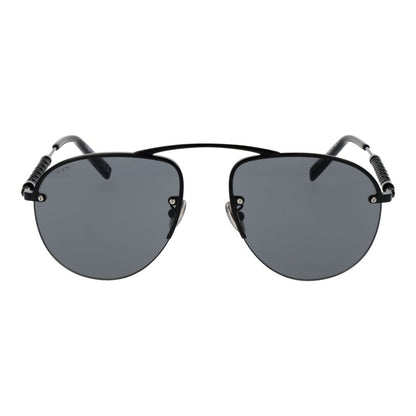 Tod's Men’s Sunglasses – Black Half-Rim Frame with Grey Lenses, 56mm