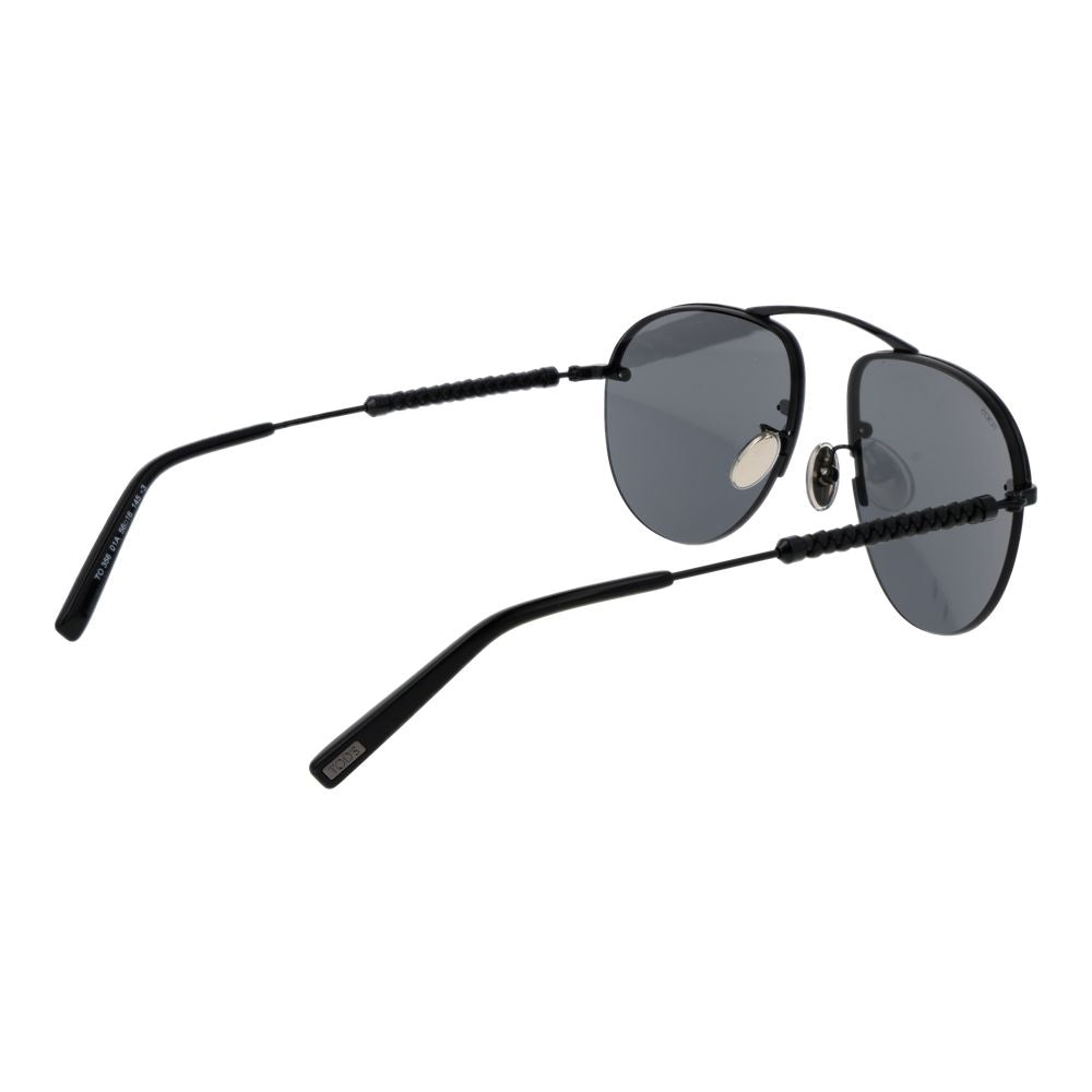 Tod's Men’s Sunglasses – Black Half-Rim Frame with Grey Lenses, 56mm