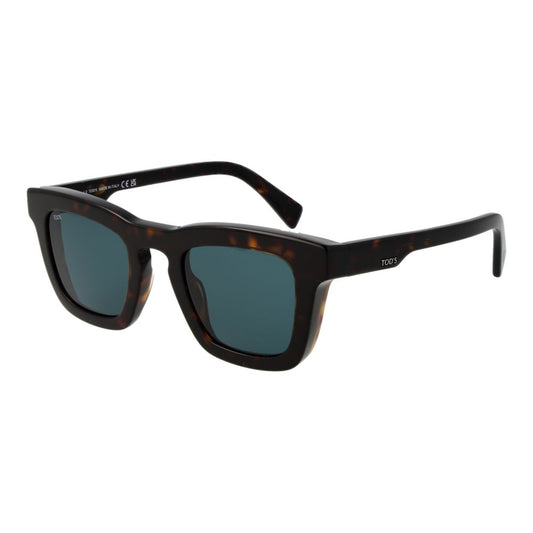 Tod's Men's Sunglasses – Brown Acetate Frame with Blue Lenses, 47mm