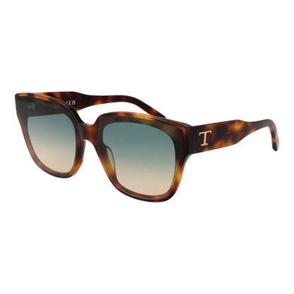 Tod's Women’s Sunglasses – Brown Full-Rim Frame with Green Gradient Lenses, 65mm