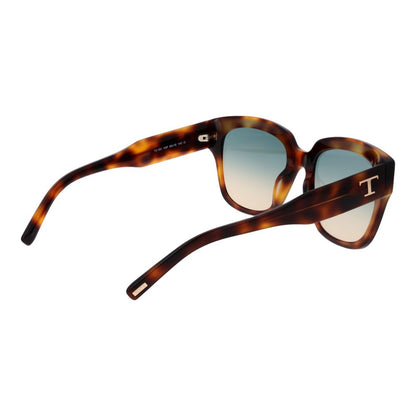 Tod's Women’s Sunglasses – Brown Full-Rim Frame with Green Gradient Lenses, 65mm