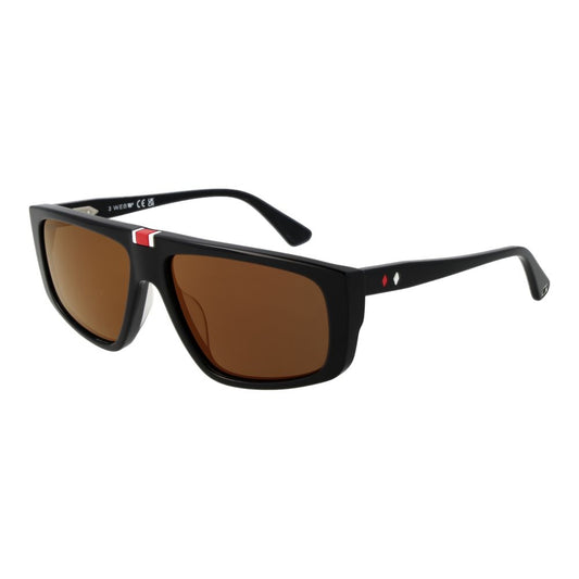 Web Black Men’s Sunglasses – Full-Rim Black Frame with Yellow Mirrored Lenses, 58mm