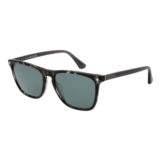 Web Black Men’s Sunglasses – Chic Full-Rim Frame with Green Lenses, 55mm