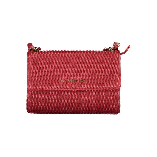 Mario Valentino Red Leather-Finish Chain Shoulder Bag