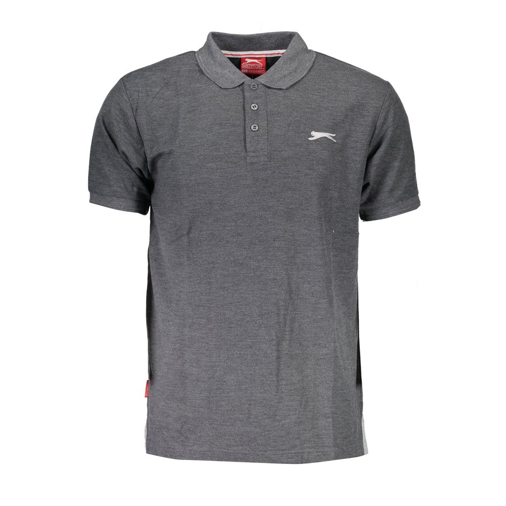 Slazenger Gray Cotton Polo Shirt - Classic Comfort and Style