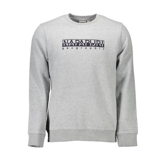 Napapijri Gray Cotton Crew Neck Sweatshirt