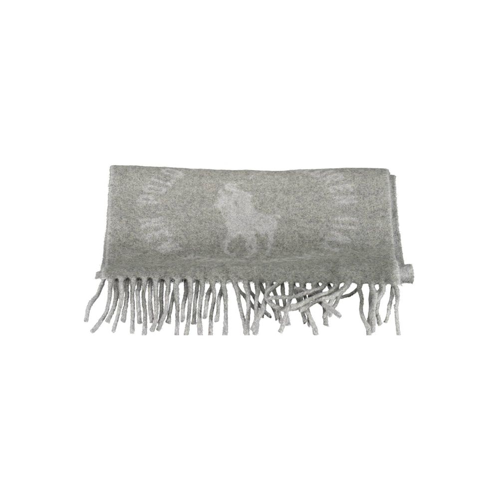 Ralph Lauren Gray Nylon Scarf with Contrasting Details