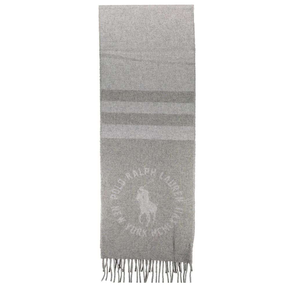 Ralph Lauren Gray Nylon Scarf with Contrasting Details