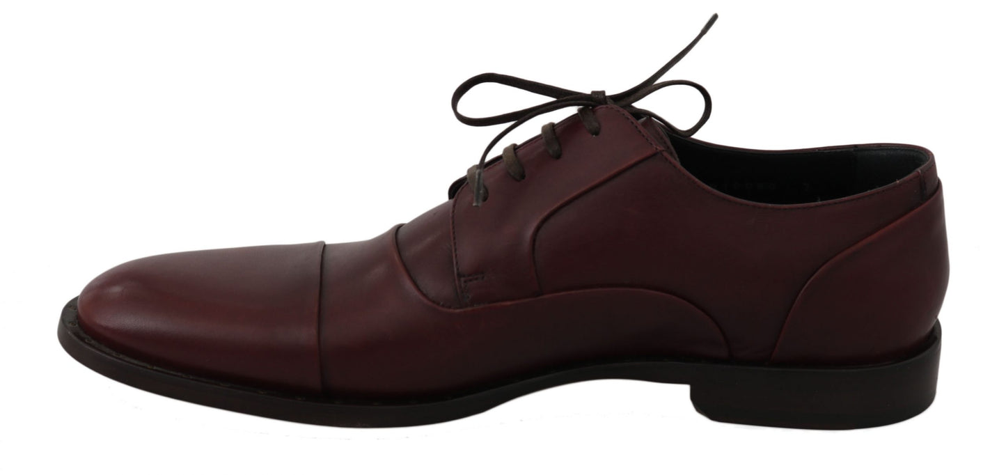  - Elegant Bordeaux Leather Dress Shoes