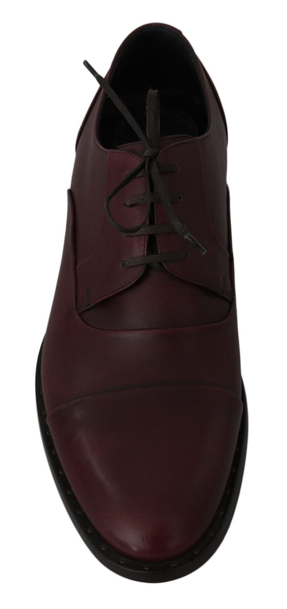  - Elegant Bordeaux Leather Dress Shoes