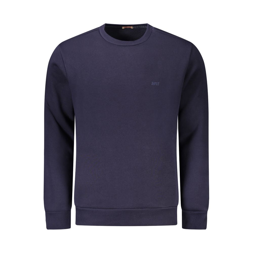 Rifle Blue Cotton Sweater - Long Sleeve Crew Neck