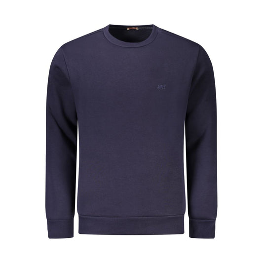 Rifle Blue Cotton Sweater - Long Sleeve Crew Neck