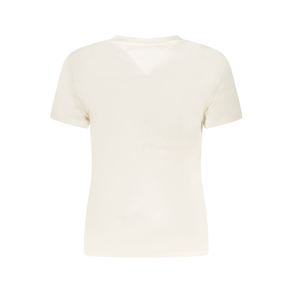 Tommy Hilfiger Beige Cotton Wide Neck T-Shirt