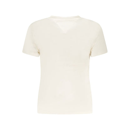 Tommy Hilfiger Beige Cotton Wide Neck T-Shirt