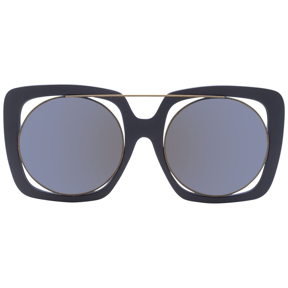 Yohji Yamamoto Unisex Sunglasses – Brown Frame with Grey Mirrored Lenses, 53mm