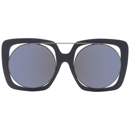 Yohji Yamamoto Unisex Sunglasses – Brown Frame with Grey Mirrored Lenses, 53mm