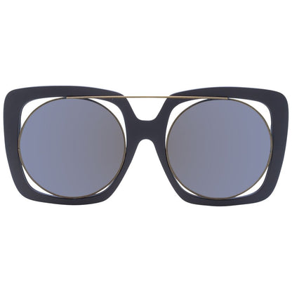 Yohji Yamamoto Unisex Sunglasses – Brown Frame with Grey Mirrored Lenses, 53mm