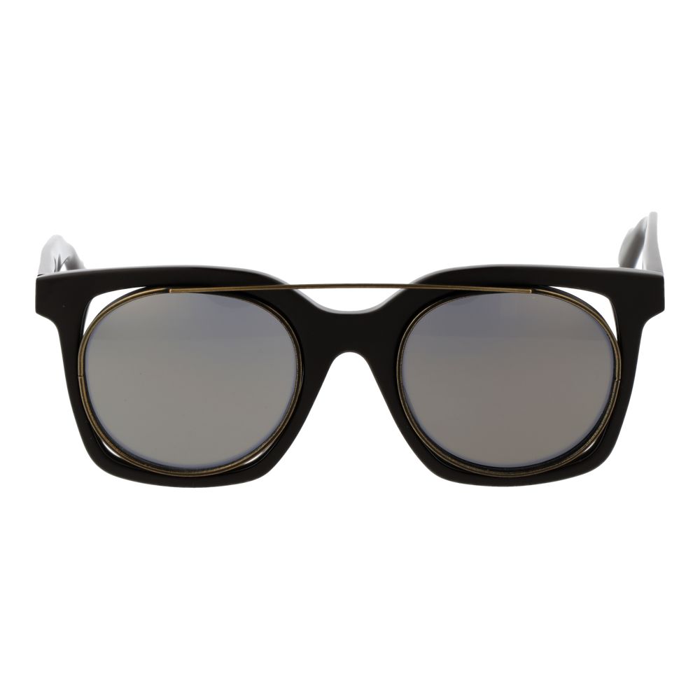 Yohji Yamamoto Unisex Sunglasses – Brown Browline Frame with Grey Lenses