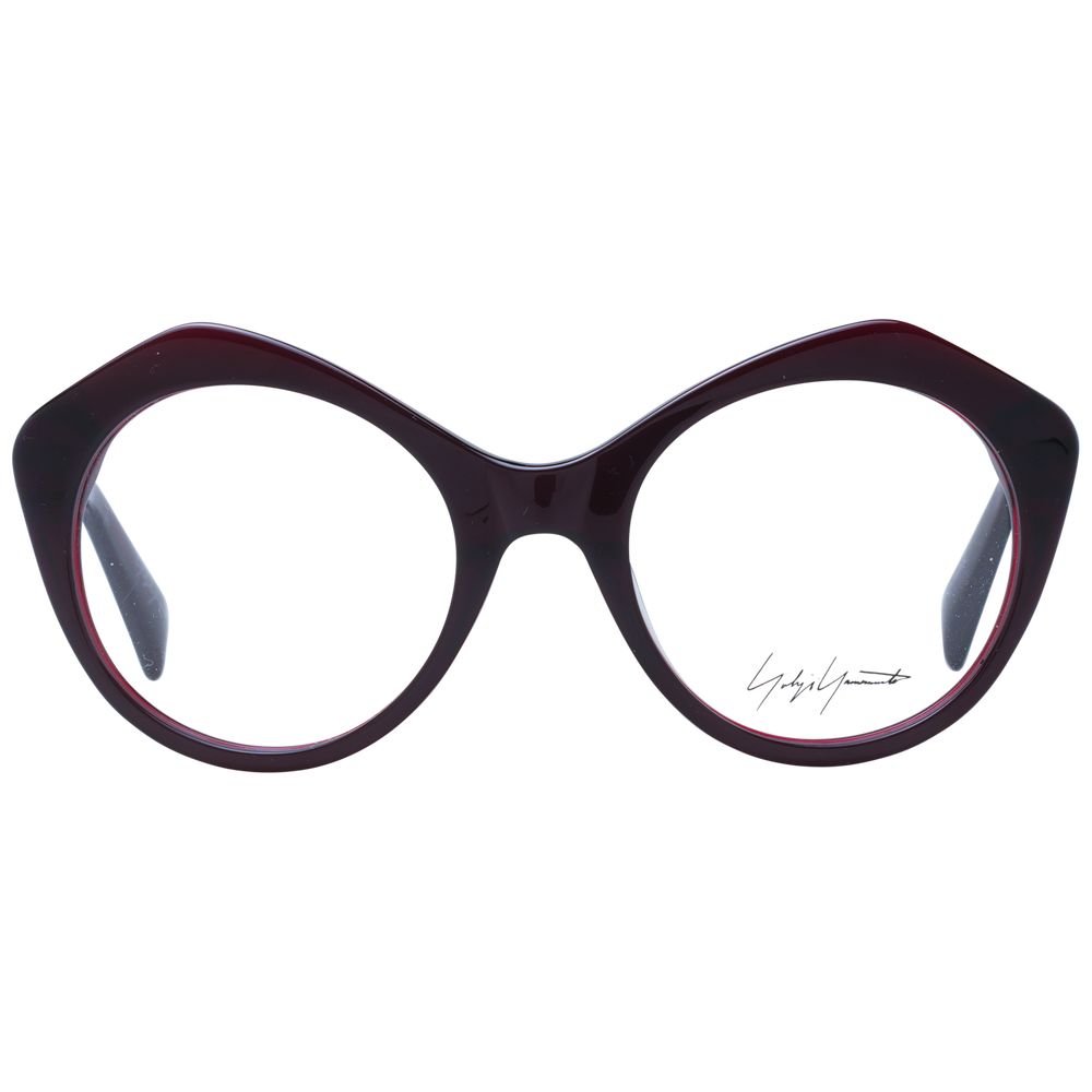 Yohji Yamamoto Burgundy Unisex Optical Frames – 51mm Round