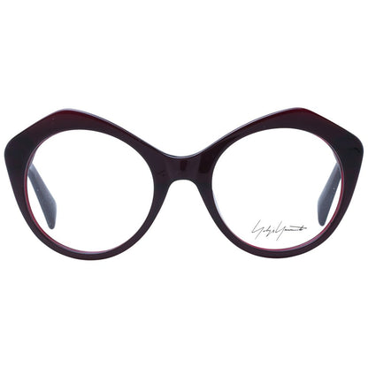 Yohji Yamamoto Burgundy Unisex Optical Frames – 51mm Round