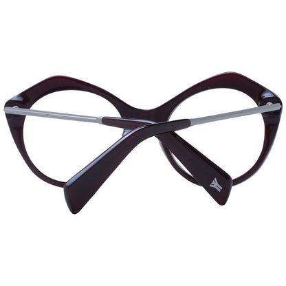 Yohji Yamamoto Burgundy Unisex Optical Frames – 51mm Round