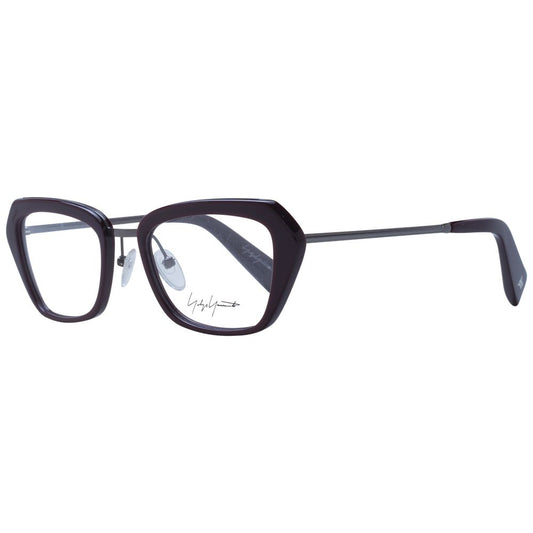 Yohji Yamamoto Burgundy Unisex Optical Frames – 51mm Rectangle