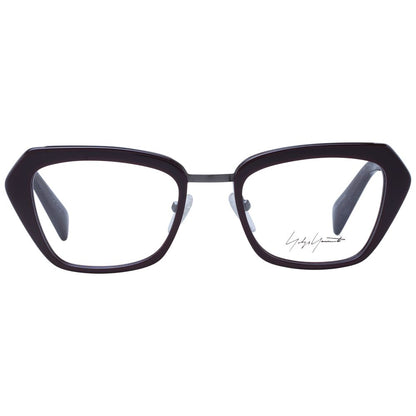 Yohji Yamamoto Burgundy Unisex Optical Frames – 51mm Rectangle