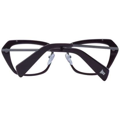 Yohji Yamamoto Burgundy Unisex Optical Frames – 51mm Rectangle