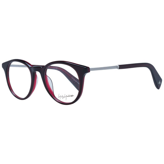 Yohji Yamamoto Unisex Optical Frames – Red Round Design, 50mm