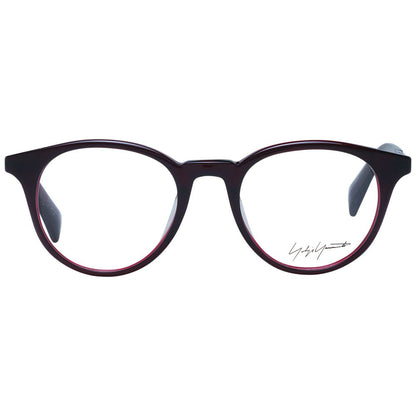 Yohji Yamamoto Unisex Optical Frames – Red Round Design, 50mm