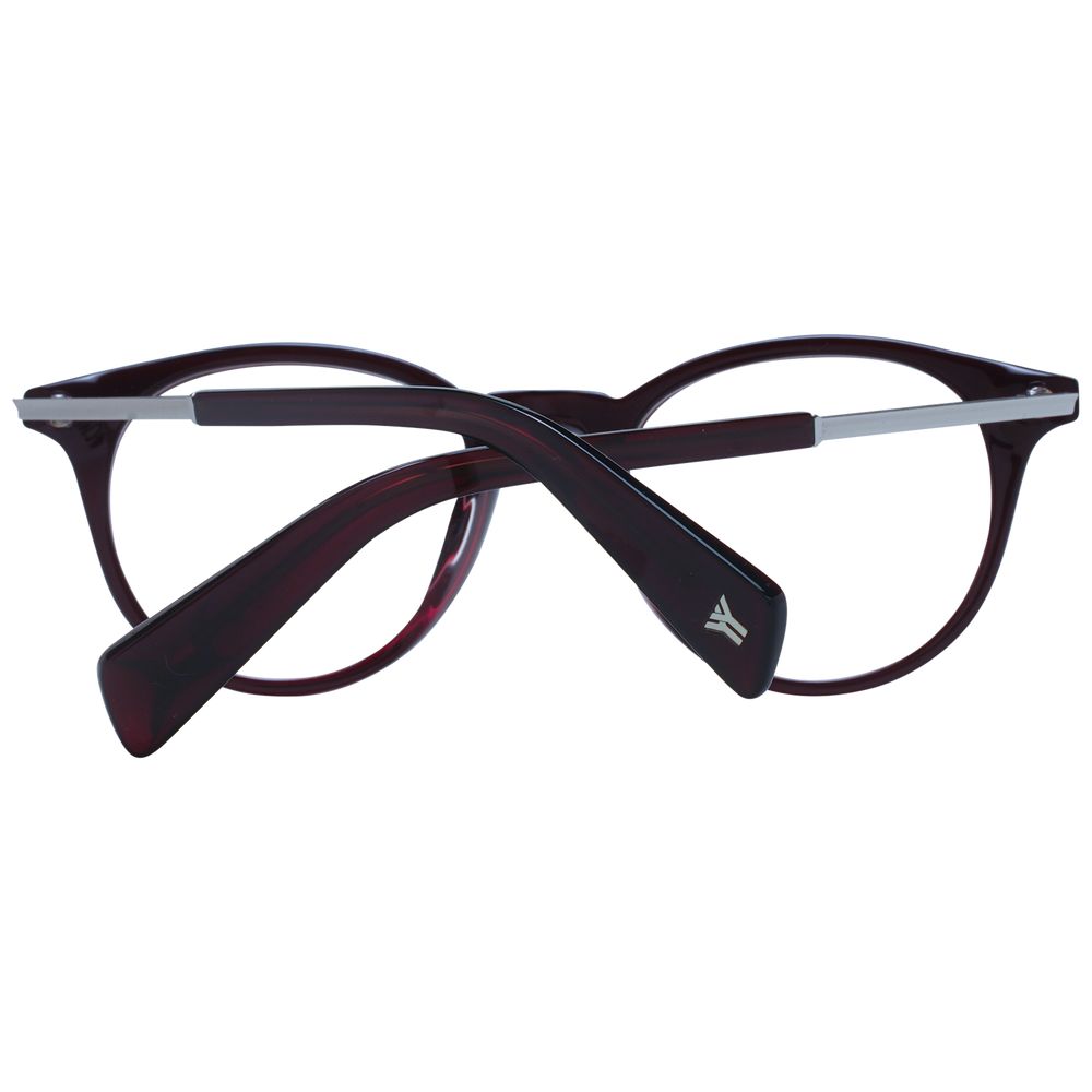 Yohji Yamamoto Unisex Optical Frames – Red Round Design, 50mm