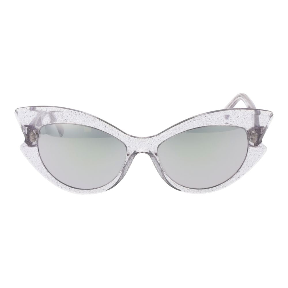 Andy Wolf Purple Unisex Sunglasses – Chic Cat Eye Frame with Grey Mirrored Lenses, 59mm
